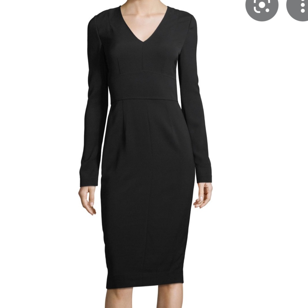 DVF V-Neck Tailored Dress in Forest - Picture 4 of 6
